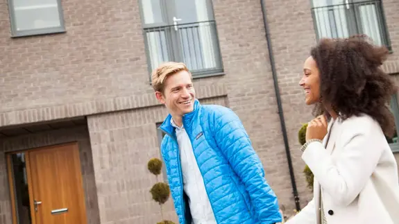 Couple Walking Outside Together